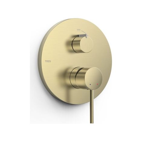 Pièce apparente pour boîtier encastré Rapid‑box 2 voies Study Cava doré - TRES 26228110CA