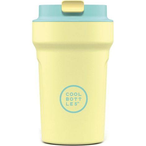 Tumbler Gobelet Isotherme en Inox 350 ml Creta Jaune et Cyan Couvercle Hermétique Boissons Froides 10h et Chaudes 5h Finition Anti-tâches (1/5)