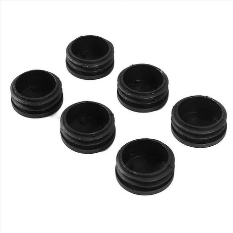 Lot de 6 pièces Plastic Blanking End Cap tube Tube Insert Plug couvercle 40mm Black (1/5)