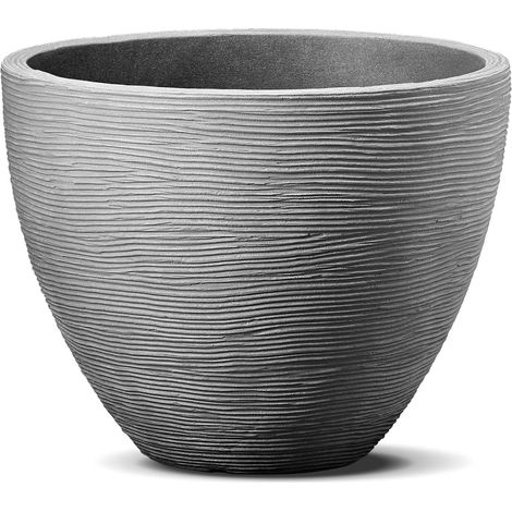 Rillentopf rund 40cm Grau Blumenschale Pflanzkübel Blumentopf Blumenkübel Topf (1/2)