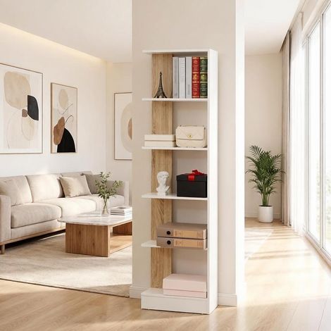 Moderno scaffale da terra con design aperto, libreria, elegante scaffale per la conservazione per interni moderni (solo con libreria) (1/5)