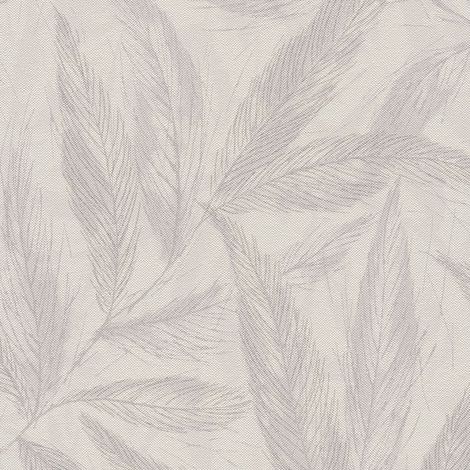 Papel pintado naturaleza Profhome 790964 papel pintado no tejido ligeramente texturado con ornamentos florales y acentos metálicos gris gris-claro plata 5,33 m2