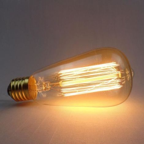 12 PCS Edison LED Ampoule A Filament 220V 60W ST64 Straight E27 blanc chaud vintage (1/4)