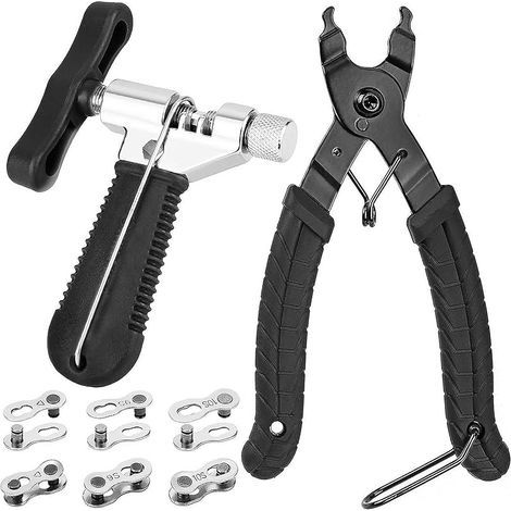 Pince Attache Rapide Chaine Velo 8 Paires 6/7/8,Chaine Vélo Maillon Rapide Connecteur Attaches Rapides Maillons de Chaîne de Vélo pour Vélo Chaîne,Outil de réparation de voiture automatique huit en un (1/5)
