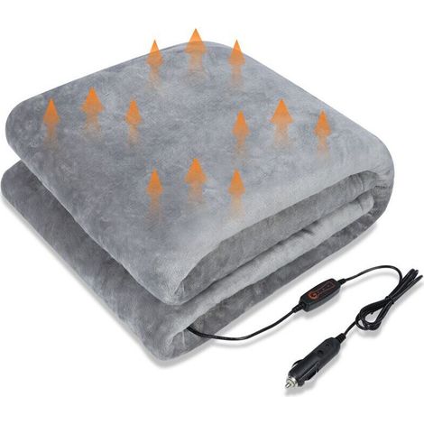 Jeffergarden Couverture électrique chauffante pour Voiture, 3 Niveaux de Chauffage,150 x 100 cm Electrique Couverture Voiture Chauffage, Camping,Maison