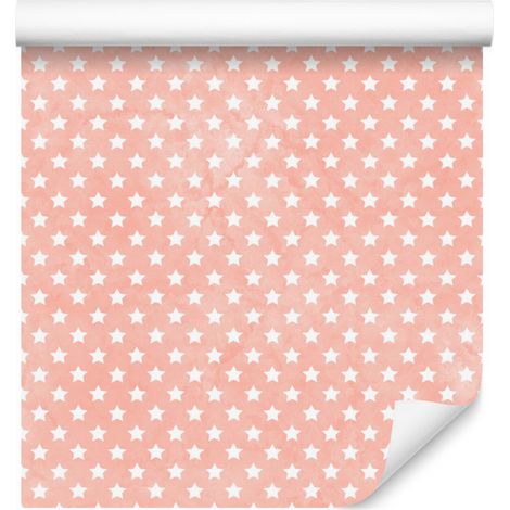 Papier peint Étoiles Corail et Pêche pour Salon et Chambre 50x1000 cm (1/5)