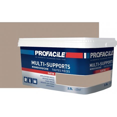 Peinture murale satin 2.5L – Multi-supports murs, plafonds, boiseries, radiateurs – Sans odeur, séchage rapide 30 min - AC9B8D