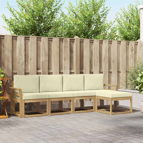 vidaXL Outdoor-Sofagarnitur mit Kissen 5 pcs Massivholz Akazie (1/5)