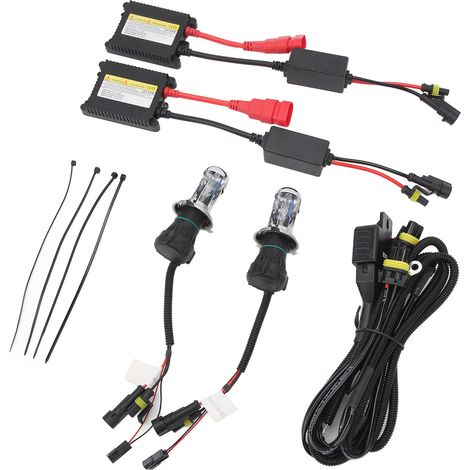 Kit 2 Ampoules H4 Xénon 5500LM 55W HID Bleu 8000K pour Voitures 12V DC - Éclairage Puissant (1/5)