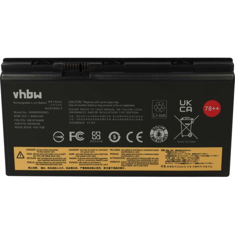 vhbw Akku Ersatz für Lenovo 4X50K14092, 4ICR18/65-2, 01AV451, 00HW030, SB10F46468, OOHWO30, 5B10W13950 für Notebook (4400 mAh, 15 V, Li-Ion) (1/5)
