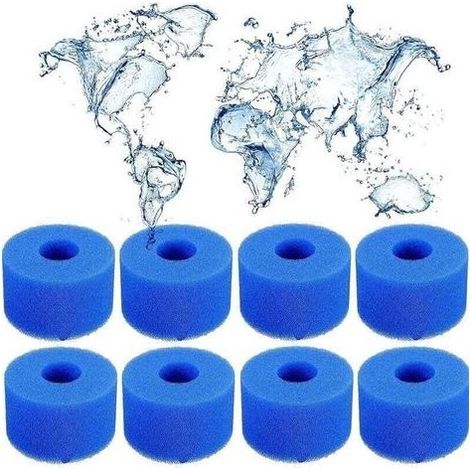 Lot de 8 filtres en mousse de type S1, spa pour Intex S1, réutilisables, pour piscine de type S1, pour piscine, aquarium, spa. (1/4)