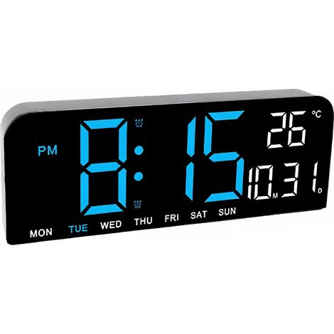 Réveil Numérique Grand écran LED avec Heure Température Date et Semaine luminosité Réglable Format 12 sur 24 Heures Réveil pour (1/5)