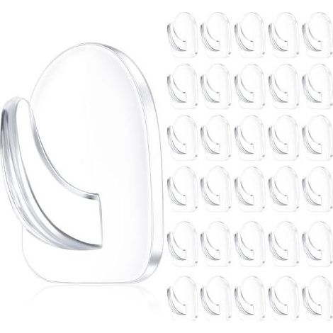 30 Pièces Suppot Mual Adhésif Tanspaent pou Suspension, Cochets sans Coutue éutilisables Tanspaents Petits Cintes Collants en Acylique avec Autocollant non Maquant (1/3)