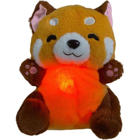 Atmungsaktives rotes Panda-Plüschtier – Musikalisches Nachtlicht mit beruhigenden Klängen und sanftem Licht – Für Babys – 28 cm – 1 Stück (1/5)