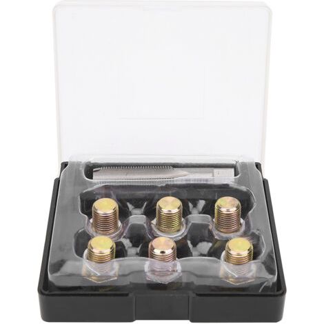 DEESSE SHOP-Bamjour Kit de Réparation de Filetage, M13 X 1,25 Mm, Bouchon de Vidange d'huile, Kit de Réparation de Filetage de Boulon, de de Boulon, Vis de Carter d'huile, Outil de Refiletage, de de. (1/5)