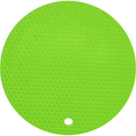 Tapis de four micro-ondes en silicone épais, rond et vert, qualité alimentaire, anti-chaleur (1/5)