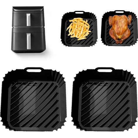 2 Stück Silikonform Heißluftfritteuse Zubehör für COSORI Turbo Tower Pro&Smart 10,8L Airfryer mit DualBlaze Auflaufform Silikon Einsätze für COSORI Turboblaze 6L Double Stack 10,8L Air Fryer(6,5&4,3L) (1/5)