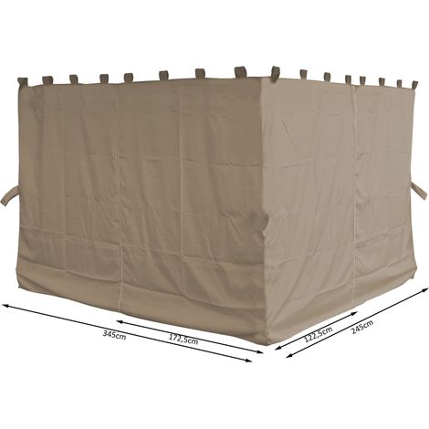 4 Seitenteile für Pavillon Paris 3x4m Seitenwand Sand (1/5)