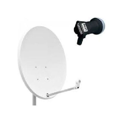 HDME Parabole satellite acier BLANCHE 80cm + LNB SINGLE Best Germany Universel 0,1dB