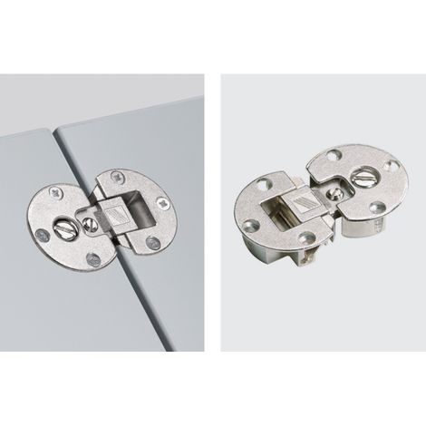 Charnière pour meuble nickelée HETTICH Markant 11 – Réglage en hauteur et profondeur – Montage séparé – Charge maximale 50kg