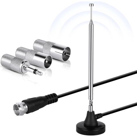 Antenne radio DAB d'intérieur pour systèmes Hi-Fi 3M - Antenne télescopique FM avec base magnétique pour amplificateurs stéréo et réception home cinéma (1/5)