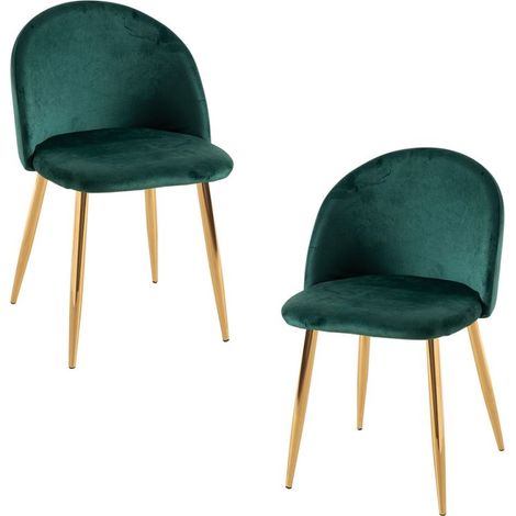 Packs Sillas Comedor - Pack 2 Sillas Vint Terciopelo Golden - Verde (1/5)
