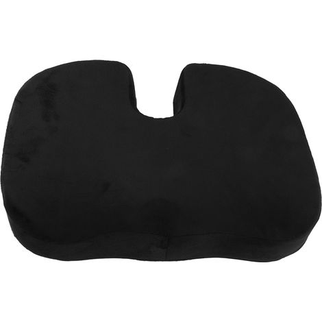 Coussin de chaise de bureau en polyester noir antidérapant et confortable pour ordinateur ou fauteuil roulant. (1/5)