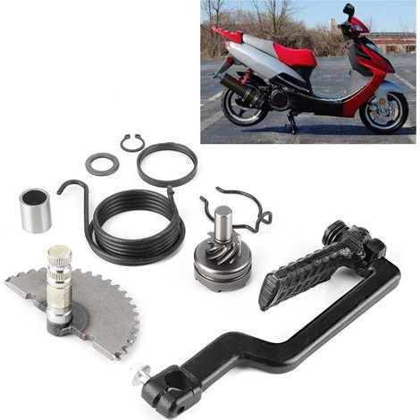 Kit d'arbre de Démarreur, Engrenage de Démarreur de Cyclomoteur Standard d'origine en Métal Haute Résistance pour Scooter GY6. (1/5)
