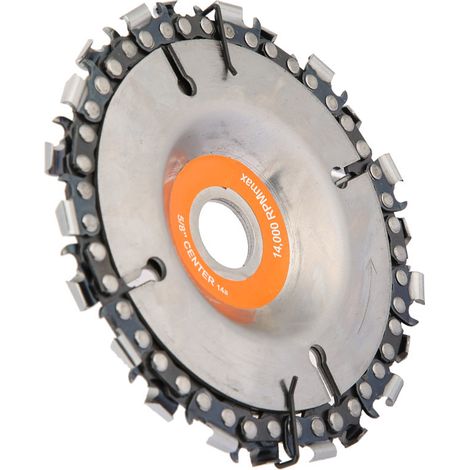Disque à chaîne de 100/115 mm (4 pouces) à 22 dents pour le travail du bois, compatible avec les meuleuses d'angle de 100/115 mm. (1/5)