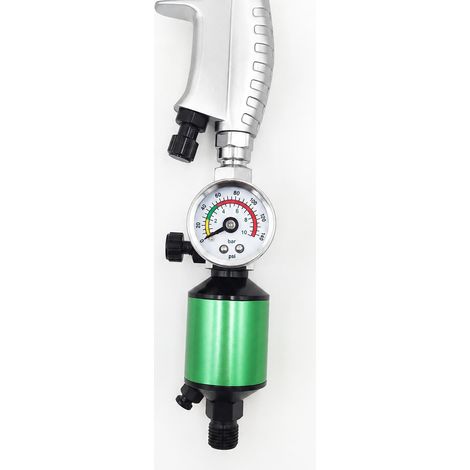 Régulateur filtre séparateur pistolet à peinture pneumatique vert 10 Nm 250 L/min 1/4-19 0,55-0,8 MPa 6 × 5 × 12 cm 250 g – Livraison gratuite (1/3)