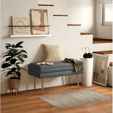 Möbel Aufbewahrungsmöbel Sitzbank 80 cm Samtoptik OKMYHOME (1/5)