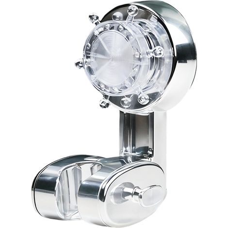 Support de Pommeau de Douche à Ventouse, Porte Pommeau de Douche sans Perçage, Réglable en Hauteur et Grand Angle, Étanche, Support de Douche pour Salle de Bain, Argenté (1/5)