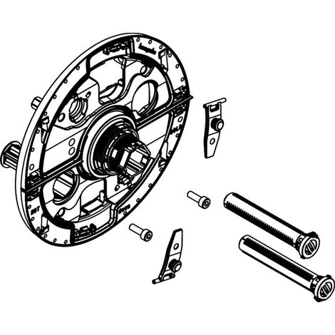Hansgrohe Trägerrosette S inkl. Stopfen, Schrauben, Ausgleichselement und Hebel, 94972000