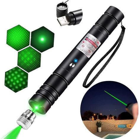 Lampe De Poche Rechargeable Portable D'ExtéRieur , RandonnéE, Camping, LumièRe Verte D'Astronomie,Outils d'extérieur multifonctionnels (1/4)