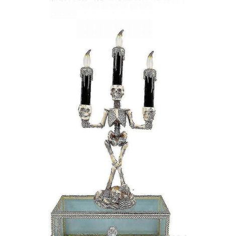 (Goldene) Halloween-Totenkopf-Skelettlampe, kreativer Kerzenständer, Heimdekoration