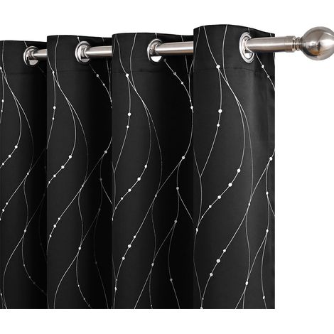 Rideaux occultants en tissu, rideaux sombres pour le salon, rideaux à motifs ondulés pour la chambre (1/5)
