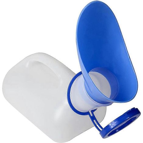 Bouteille urinaire unisexe de 1000 ml, résistante et portable.