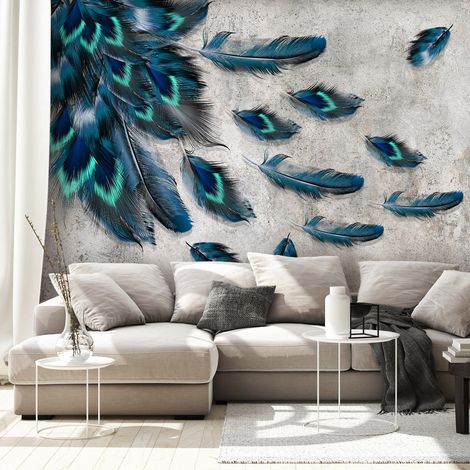 Papier peint adhésif Blown Feathers - 196 x 140 cm (1/4)