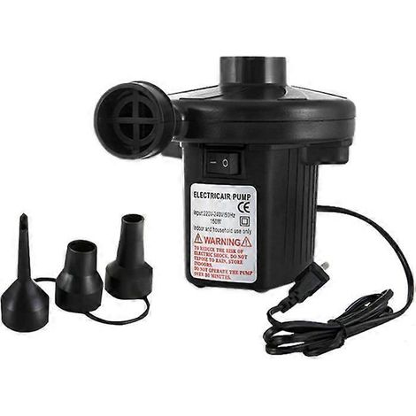 Pompe à air électrique portable pour gonfleur de matelas gonflable, piscine, bateau, radeau, bouée, canapé, kayak, jouet 110 V AC/DC 12 V avec 3 embouts (1/5)