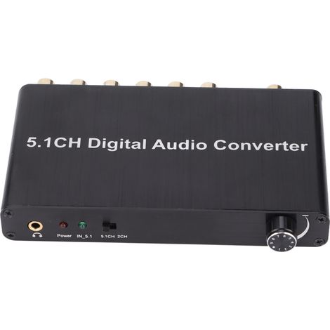 Convertisseur numérique-analogique (DAC) AY77 5.1 canaux, décodeur audio numérique optique coaxial Toslink vers RCA jack 3,5 mm pour Xbox, PS4 et TV