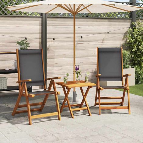vidaXL Sillas plegables, 2 unidades, madera maciza de acacia y textilene. (1/5)