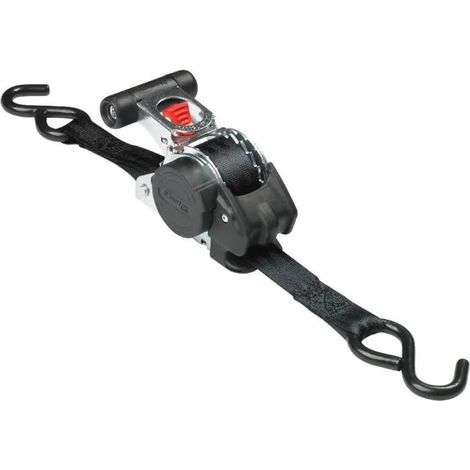 Master Lock 3238EURDAT Spanngurt Automatik mit S-Haken und Ratsche, Schwarz, 3 m x 25 mm Gurt, 2-er Set