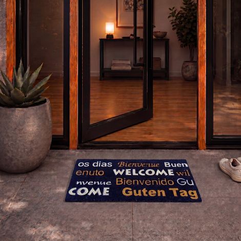 Tapis coco 'Welcome / Bienvenue / Bienvenido / Guten Tag' - 40x60 cm (1/4)