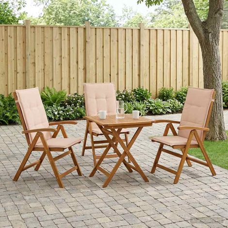 vidaXL Sillas de jardín reclinables 3 uds. Natural (1/5)