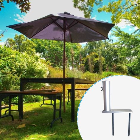 Piquet de fixation pour parasol, cheville métallique pour parasol d'extérieur fixe en été (1/5)