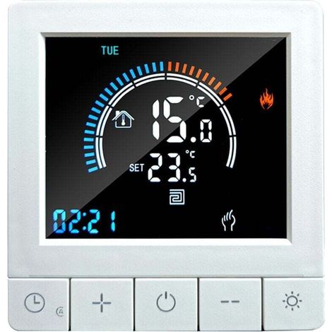 Thermostat Intelligent WiFi pour Chauffage au Sol électrique , Thermostat Connecté Programmable Plancher Chauffant Electrique 16A Noir