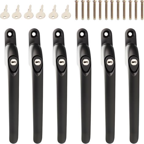 6 PCS, noir, 43 mm, poignée alu verrouillable (1/5)