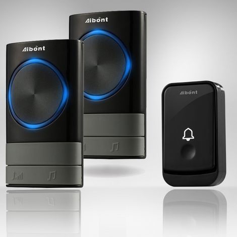 – Sonnette sans fil 300 mètres – Carillon électronique étanche – 2 récepteurs enfichables – 45 mélodies – Volume réglable 110 dB (1/2)