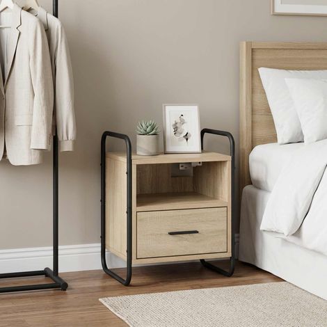 vidaXL Cabinet de chevet suspendu Chêne Sonoma 40 x 30 x 50 cm (1/5)