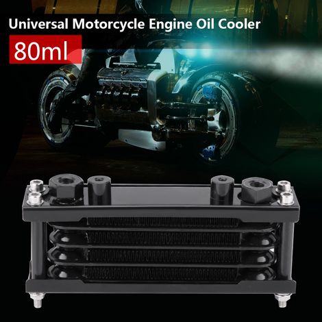 Universeller Motorölkühler für Motorräder und Dirtbikes mit 50-200 cm³ Hubraum, Aluminium-Kühlkörper, Ölkühlungssatz, motorradkompatibel. (1/5)